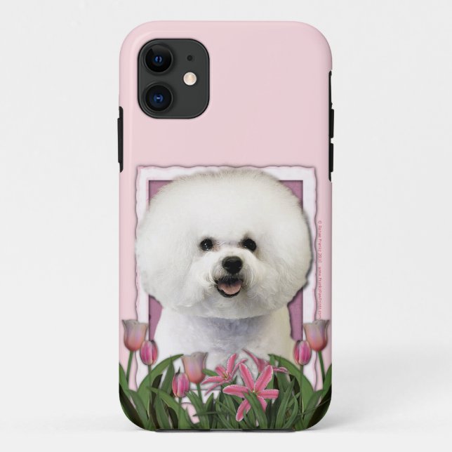 Mothers Day - Pink Tulips - Bichon Frise Case-Mate iPhone Case (Back)