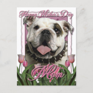 Mothers Day - Pink Tulips - Bulldog Postcard