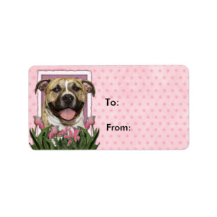 Mothers Day - Pink Tulips - Pitbull - Tigger Label