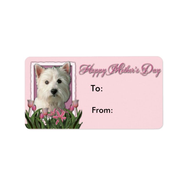 Mothers Day - Pink Tulips - Westie Label (Front)