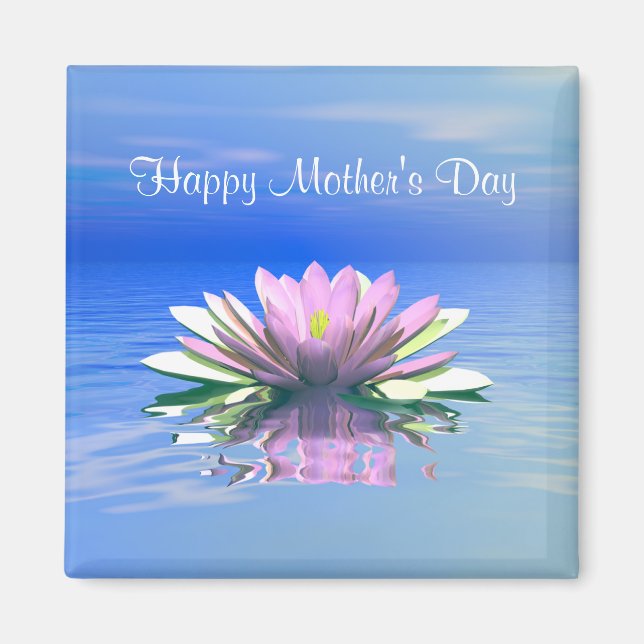 Mother's Day Pink Water Lily Magnet (Front)
