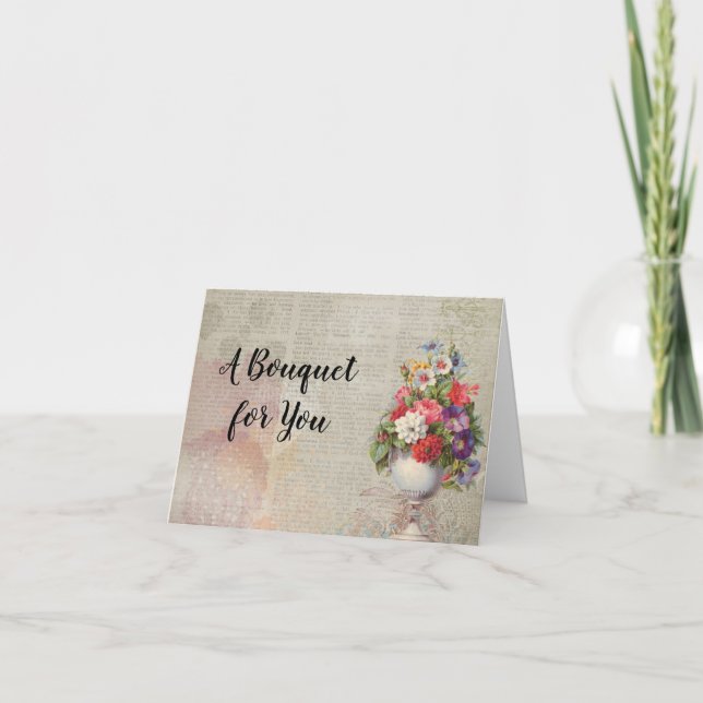 Mother's Day Planter Colourful Flowers Newspaper Holiday Card (Front)