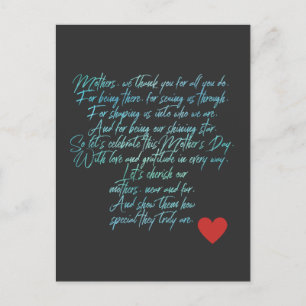 mothers day poem and flowers     postcard