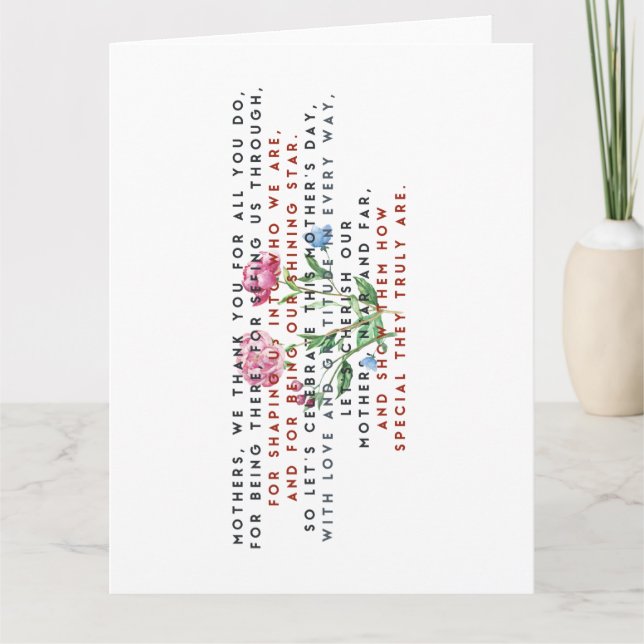 mothers day poem and flowers thank you card (Front)