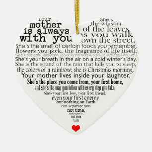 Mother's day poem ceramic ornament