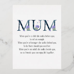 Mother's Day Poem Foil Holiday Postcard