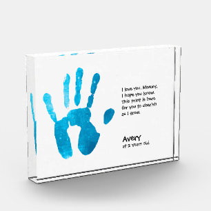 Mother's Day Poem keepsake Child Gift Handprint Photo Block