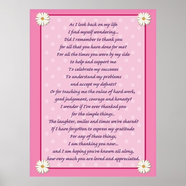 Mother's Day Poem Poster (Front)