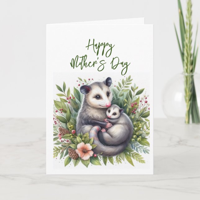Mother's Day Possum Greeting Card (Front)