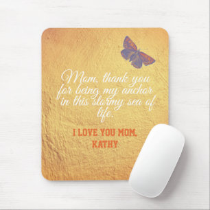 Mothers Day Pretty Elegant Glam Gold Script Quote  Mouse Pad