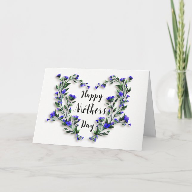 Mother's Day - Pretty Floral Heart 2 Card (Front)