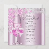 Mother's Day Pretty Pink Rose Champagne Brunch 2B