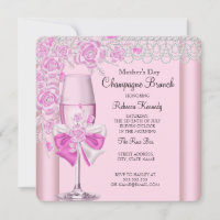 Mother's Day Pretty Pink Rose Champagne Brunch 2C