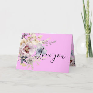 Mother's Day Pretty Pink Wild Flower Bouquet  Holiday Card