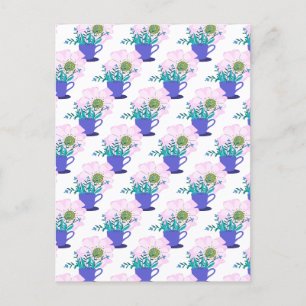 Mother's Day Purple Mug with Flowers Postcard