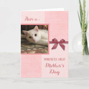 Mother's Day, Purrrfectly great mom, custom photo Card