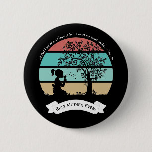 Mother's Day Quote Sitting Under Tree Angel Mother 2 Inch Round Button