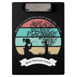 Mother's Day Quote Sitting Under Tree Angel Mother Clipboard
