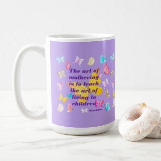 Mother's Day Quote With Watercolor Butterflies Coffee Mug