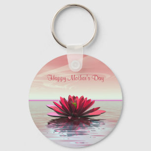 Mother's Day Red Water Lily Keychain