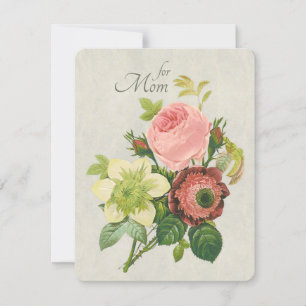 Mother's Day Redouté Pink rose Centifolia CC1113 Card