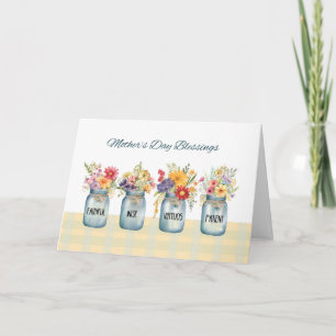 Mothers Day Religious Blessings Mason Jars Vases Card