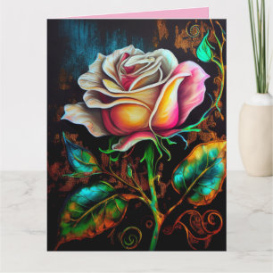 MOTHER'S DAY ROSE ART GREETING CARD