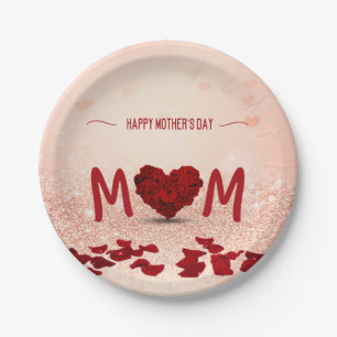 Mother's Day Rose Heart Bouquet - Paper Plate