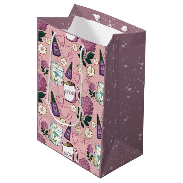 Mother's Day Rose Medium Gift Bag (Front Angled)