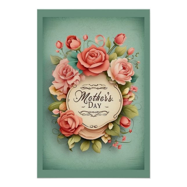 Mother's Day Roses Design Poster (Front)