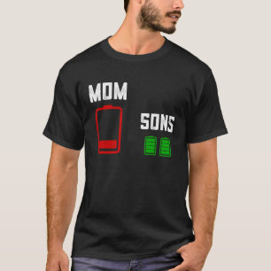 Mothers Day s For Mom From Son Twin Mom Low Batte T-Shirt