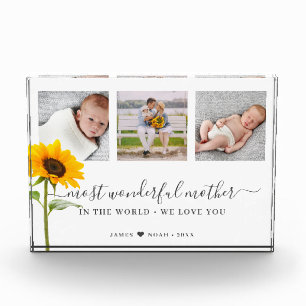 Mother's Day Script Most Wonderful Mother Photo Block