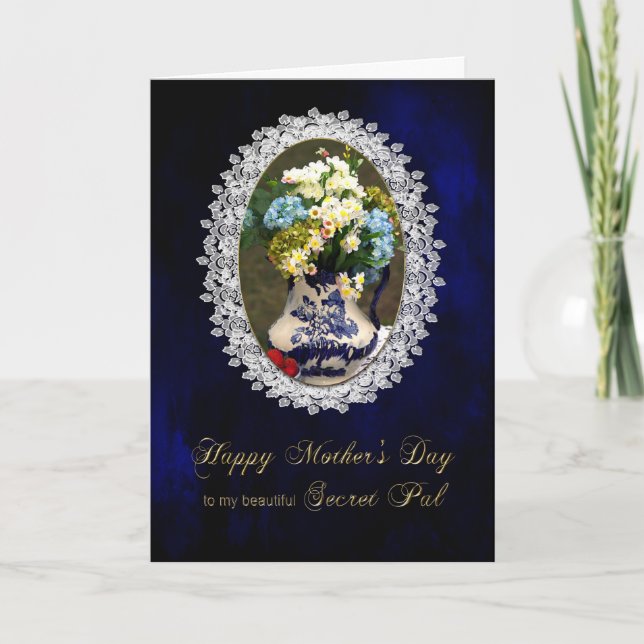 MOTHER'S DAY - SECRET PAL - VINTAGE LACE CARD (Front)
