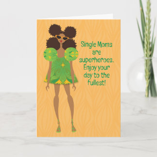 Mother's Day - Single moms are superheroes Thank You Card