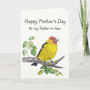 Mother's Day Sister-in-law Western Tanager Bird Card