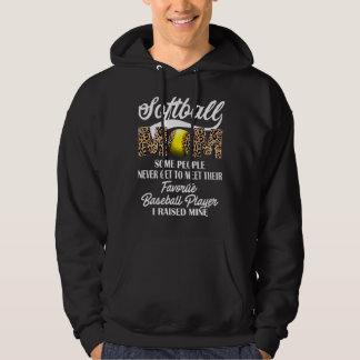 Mother's Day Softball Mom Leopard Print Women Hoodie