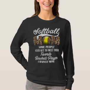 Mother's Day Softball Mom Leopard Print Women T-Shirt