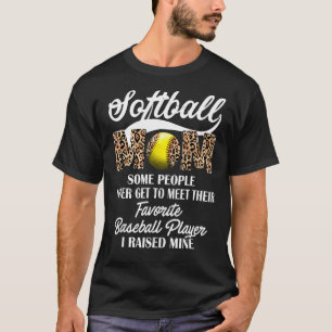 Mother's Day Softball Mom Leopard Print Women T-Shirt