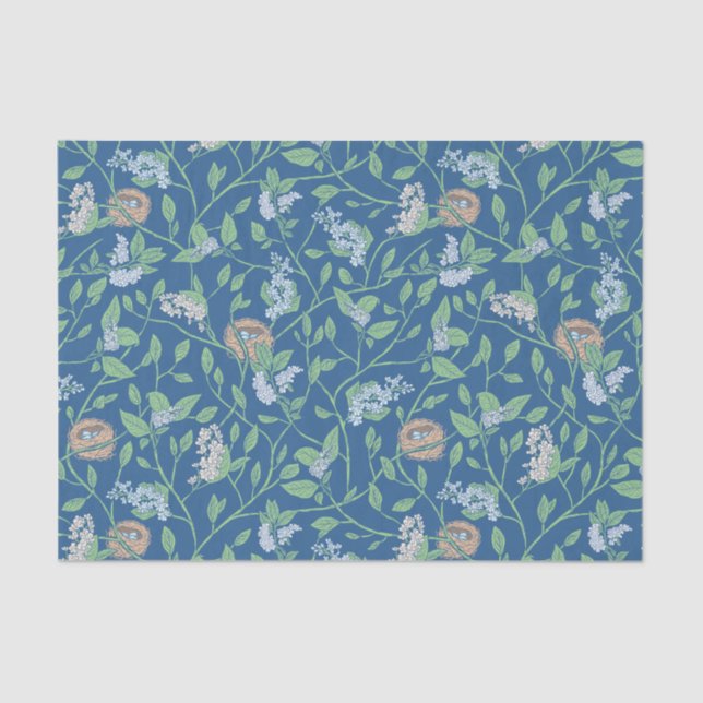 Mother's Day Spring Garden Robin Eggs in Nest Tissue Paper (Front)