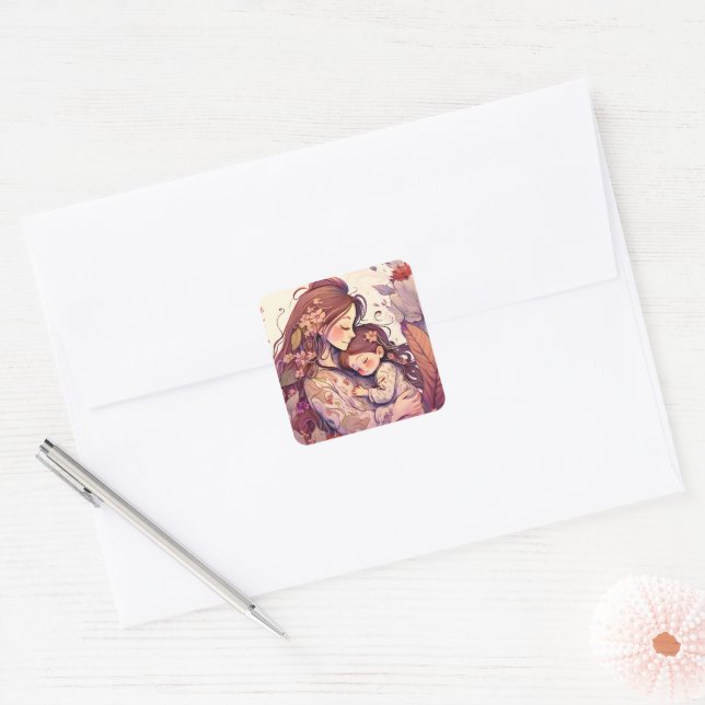 Mother's day  square sticker (Envelope)