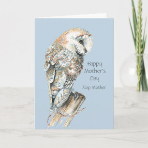 Mother's Day Step Mother Humour Barn Owl Bird Card