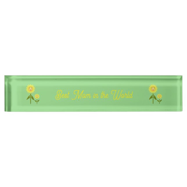 Mothers Day Sunflowers Custom Best Mom Nameplate (Front)
