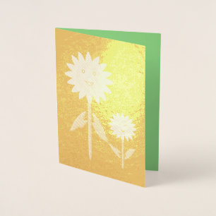Mothers Day Sunflowers Custom Foil Card