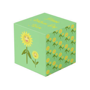 Mothers Day Sunflowers Custom Photo Upload Cube