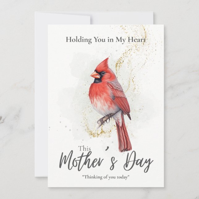 Mother's Day Sympathy Card - Cardinal Bird (Front)