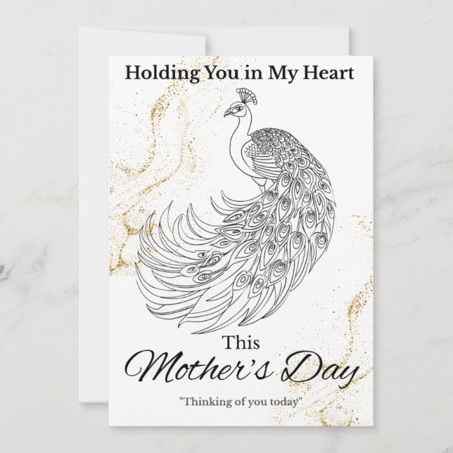 Mother's Day Sympathy Card - Peacock (Front)