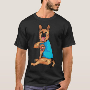 Mother's Day Tattoo I Love Mom German Shepherd Tat T-Shirt