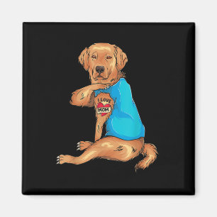 Mothers Day Tattoo I Love Mom Golden Retriever Tat Magnet
