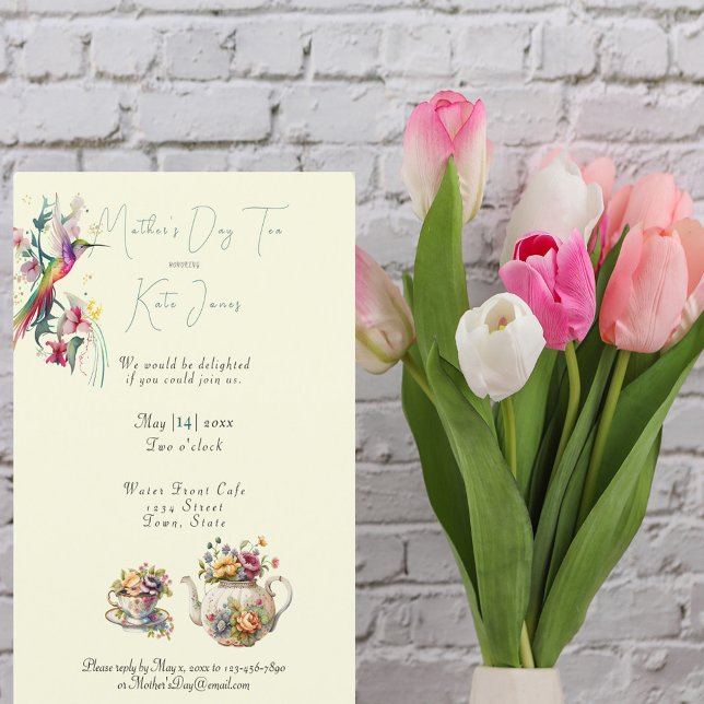  Mother's Day Tea Watercolor Teapot and  Teacup  I Invitation (Creator Uploaded)