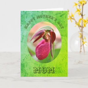 Mother's Day Thank You Mom Lady Slipper Flower  Card